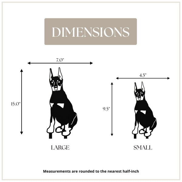 Doberman Pinscher Cropped Ear Corten steel dog silhouette, matte black finish – My Metal Rescue