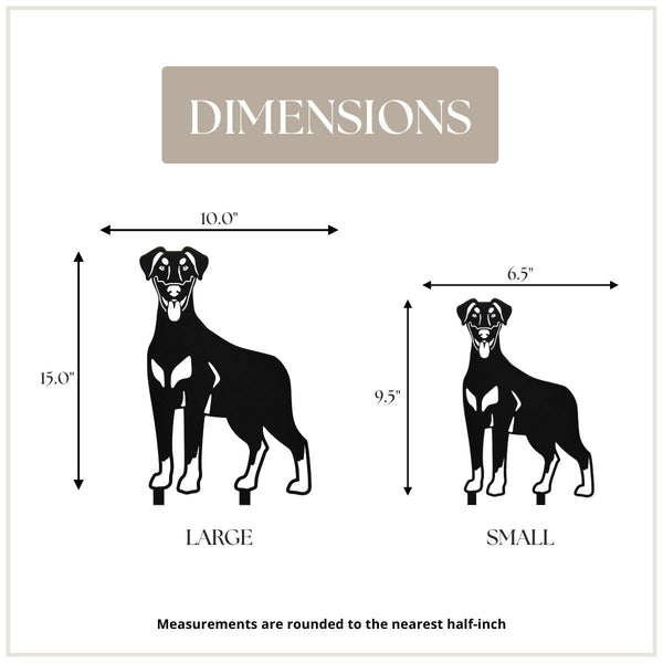 Doberman Pinscher Natural Ear Corten steel dog silhouette, matte black finish – My Metal Rescue