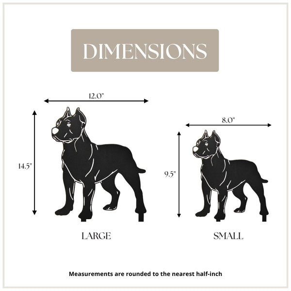 Dogo Argentino Corten steel dog silhouette, matte black finish – My Metal Rescue