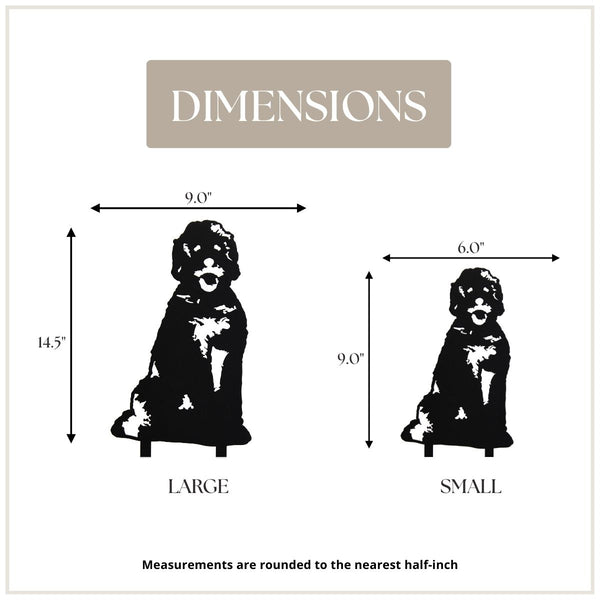 Doodle Corten steel dog silhouette, matte black finish – My Metal Rescue