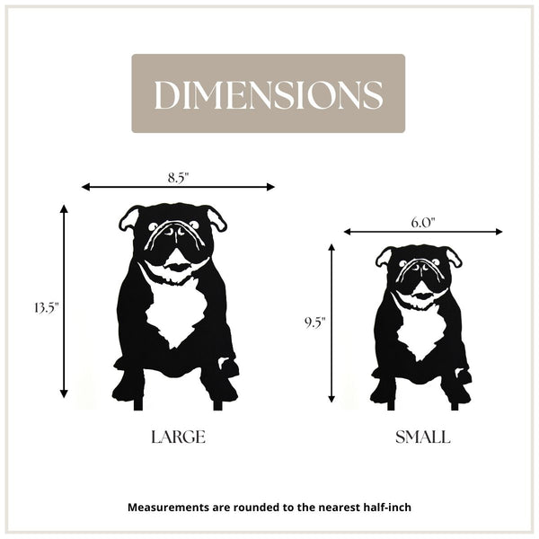 English Bulldog Corten steel dog silhouette, matte black finish – My Metal Rescue