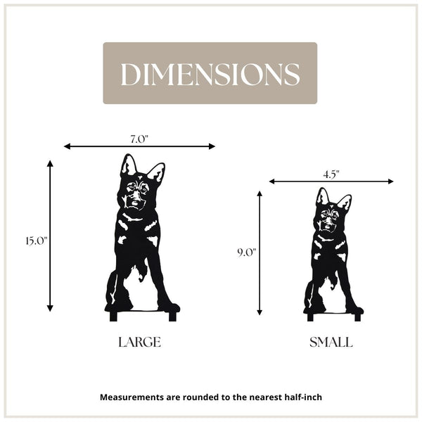 German Shepherd Corten steel dog silhouette, matte black finish – My Metal Rescue