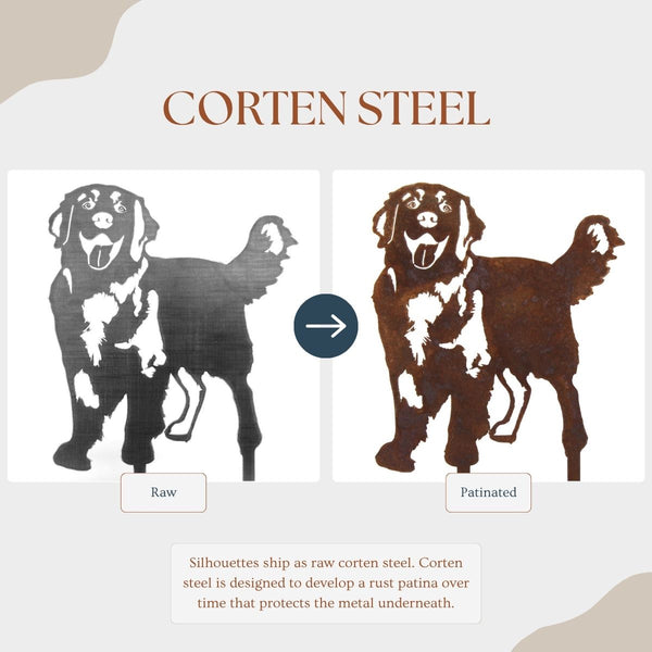 Hovawart Corten steel dog silhouette – My Metal Rescue