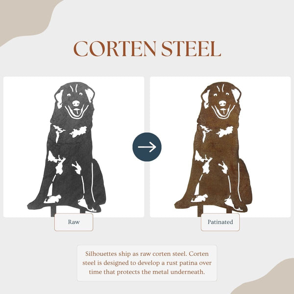 Great Pyrenees Corten steel dog silhouette – My Metal Rescue