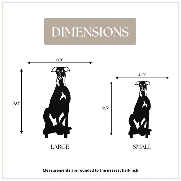 Greyhound Corten steel dog silhouette, matte black finish – My Metal Rescue