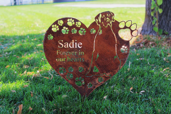 Example custom pet silhouette cut from Corten steel – My Metal Rescue