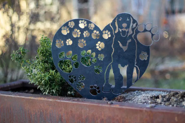 Example custom pet silhouette cut from Corten steel – My Metal Rescue