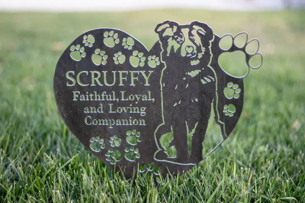 Example custom pet silhouette cut from Corten steel – My Metal Rescue