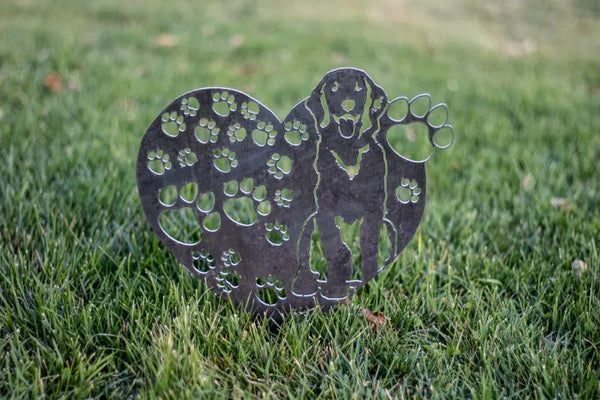 Example custom pet silhouette cut from Corten steel – My Metal Rescue