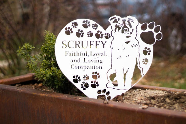 Example custom pet silhouette cut from Corten steel – My Metal Rescue