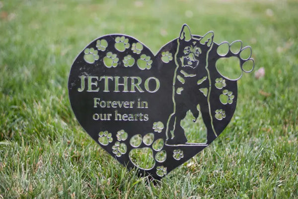 Example custom pet silhouette cut from Corten steel – My Metal Rescue