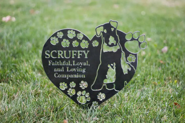 Example custom pet silhouette cut from Corten steel – My Metal Rescue