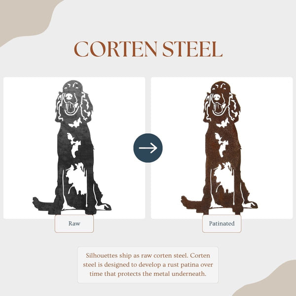 English Setter Corten steel dog silhouette – My Metal Rescue