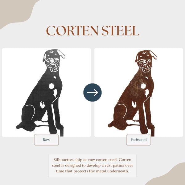 Irish Wolfhound Corten steel dog silhouette – My Metal Rescue