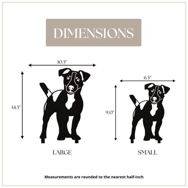 Jack Russell Terrier Corten steel dog silhouette, matte black finish – My Metal Rescue
