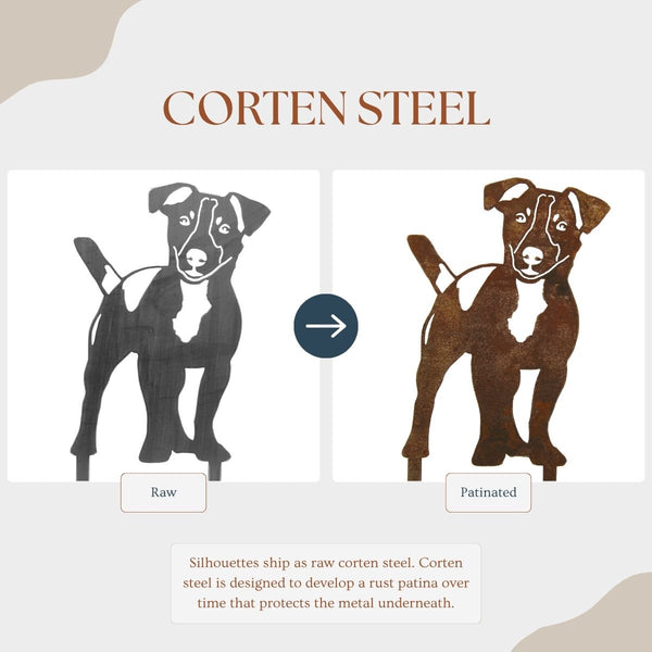 Jack Russell Terrier Corten steel dog silhouette – My Metal Rescue