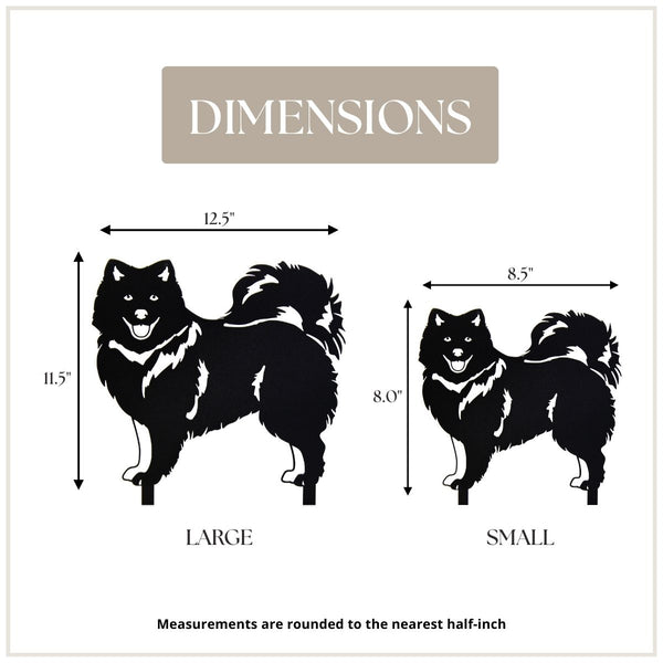 Japanese Spitz Corten steel dog silhouette, matte black finish – My Metal Rescue