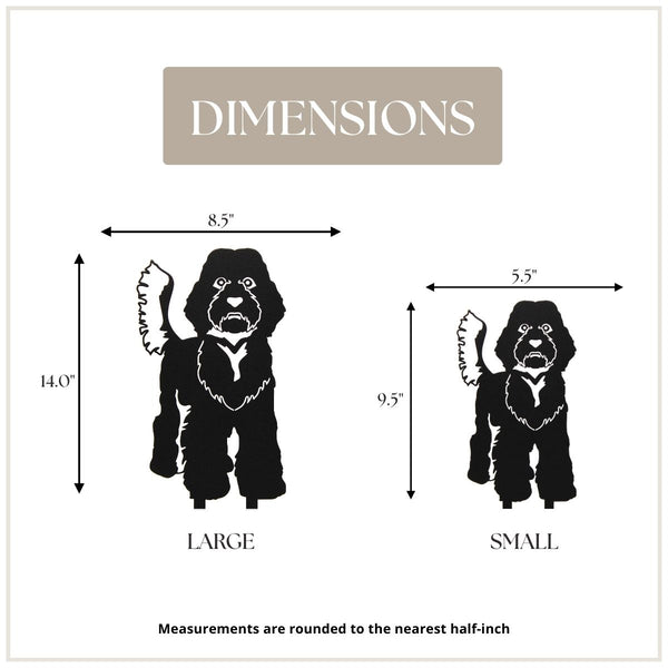 Labradoodle Corten steel dog silhouette, matte black finish – My Metal Rescue
