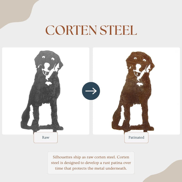 Labrador Retriever Metal Art Handcrafted Dog Décor Corten steel dog silhouette – My Metal Rescue