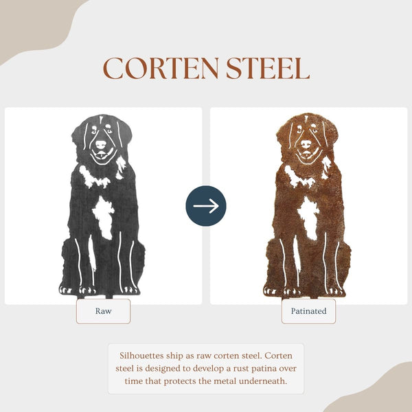 Leonberger Corten steel dog silhouette – My Metal Rescue