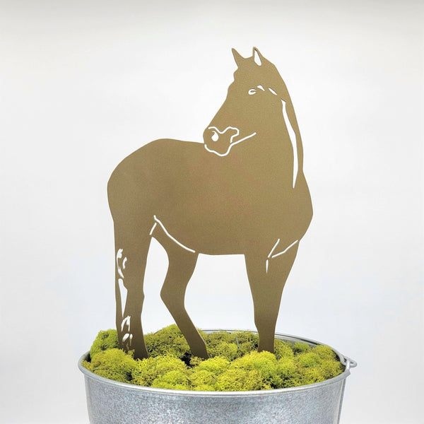 Gold Horse Corten steel dog silhouette – My Metal Rescue