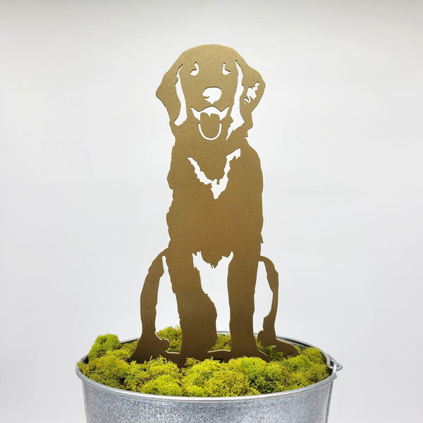 Golden Retriever Sitting Metal Art Handcrafted Dog Décor Corten steel dog silhouette – My Metal Rescue