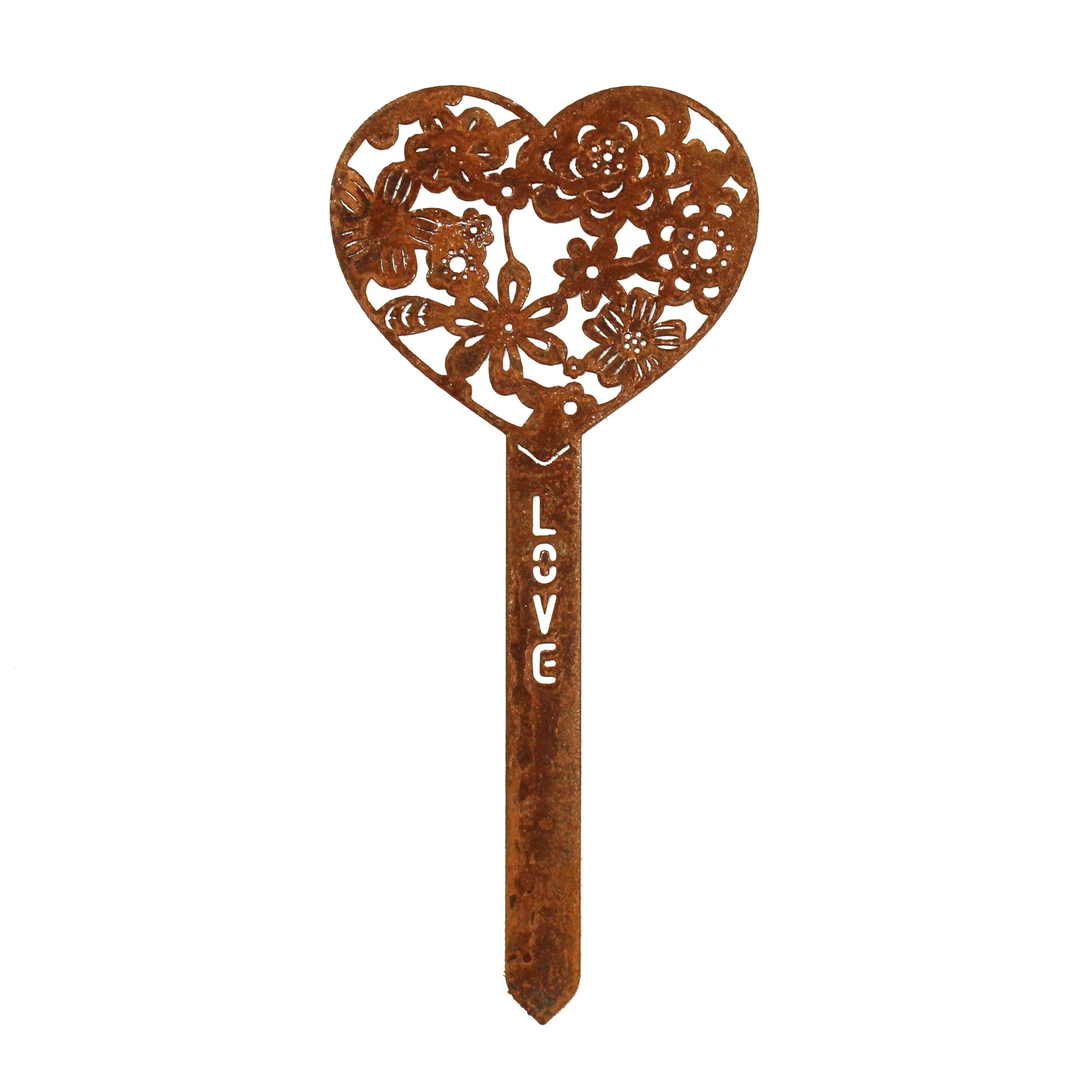 Corten Steel Heart Garden Stake