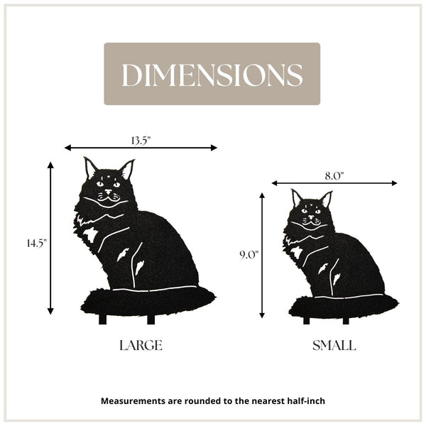 Maine Coon Corten steel dog silhouette, matte black finish – My Metal Rescue