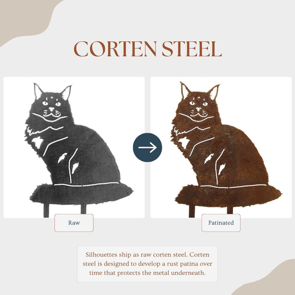 Maine Coon Corten steel dog silhouette – My Metal Rescue