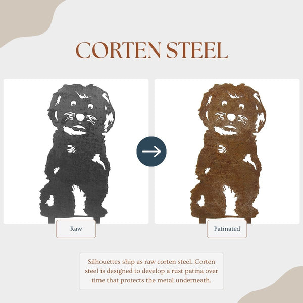 Havanese Corten steel dog silhouette – My Metal Rescue