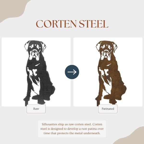 Mastiff Corten steel dog silhouette – My Metal Rescue