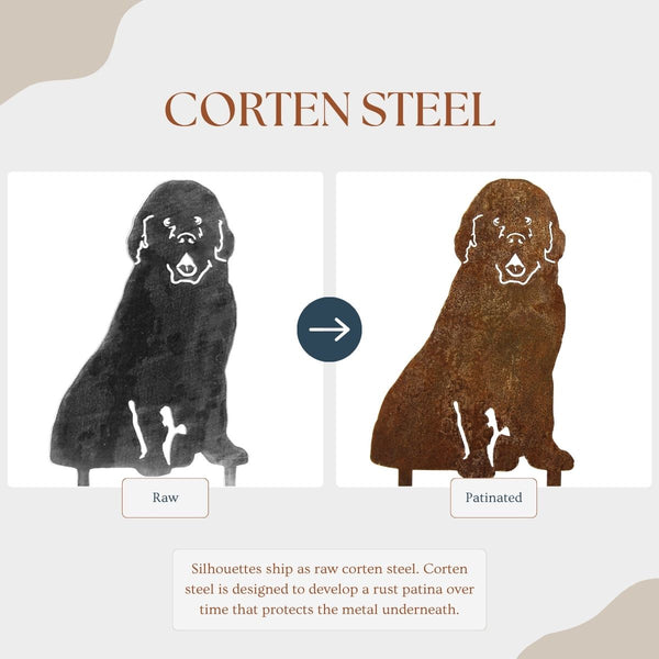 Newfoundland Corten steel dog silhouette – My Metal Rescue