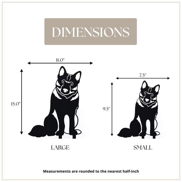 Norwegian Elkhound Corten steel dog silhouette, matte black finish – My Metal Rescue