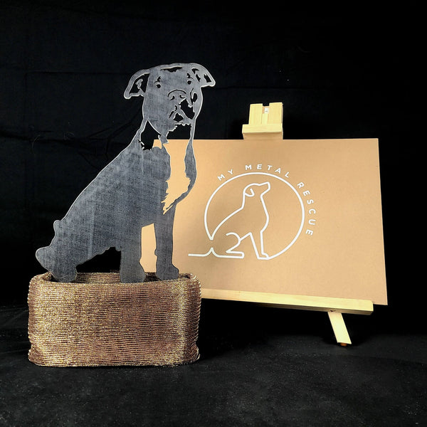 American Pit Bull Terrier Corten steel dog silhouette – My Metal Rescue