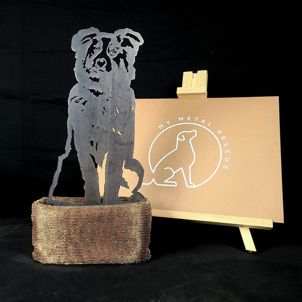 Australian Shepherd Corten steel dog silhouette – My Metal Rescue