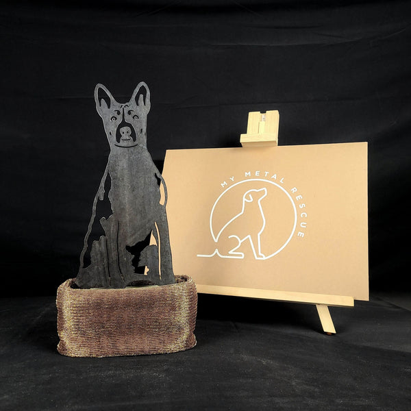Basenji Corten steel dog silhouette – My Metal Rescue