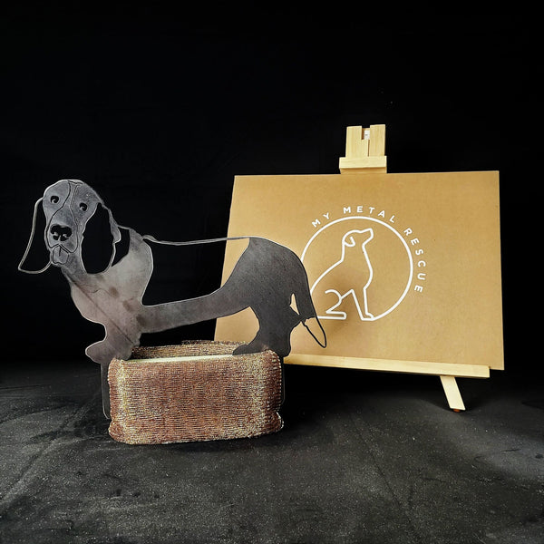 Basset Hound Corten steel dog silhouette – My Metal Rescue