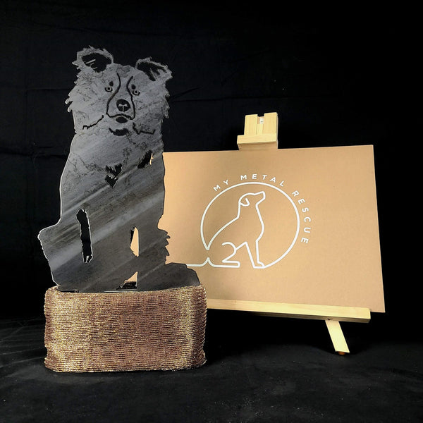Border Collie Corten steel dog silhouette – My Metal Rescue