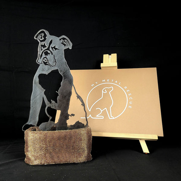 Boxer Corten steel dog silhouette – My Metal Rescue