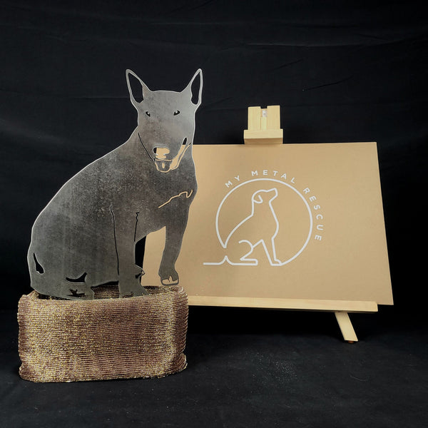 Bull Terrier Corten steel dog silhouette – My Metal Rescue