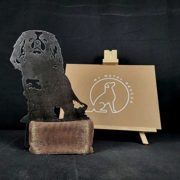 Cavalier King Charles Spaniel Corten steel dog silhouette – My Metal Rescue