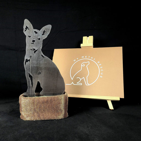 Chihuahua Corten steel dog silhouette – My Metal Rescue