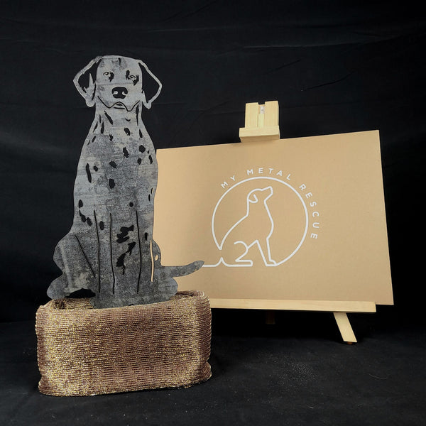 Dalmatian Corten steel dog silhouette – My Metal Rescue