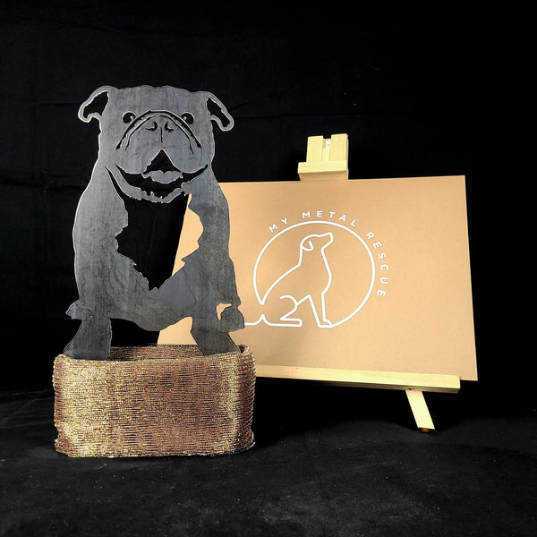 English Bulldog Corten steel dog silhouette – My Metal Rescue