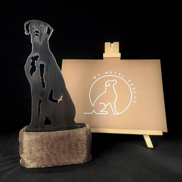 Great Dane Corten steel dog silhouette – My Metal Rescue