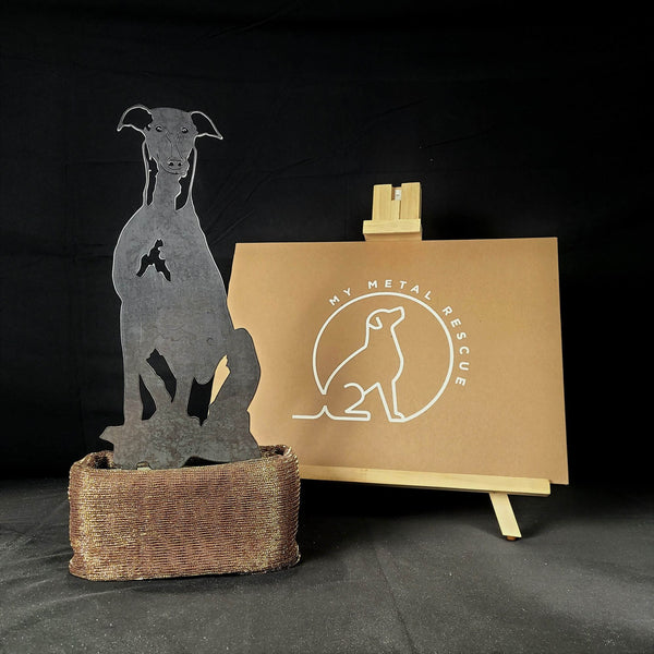 Greyhound Corten steel dog silhouette – My Metal Rescue