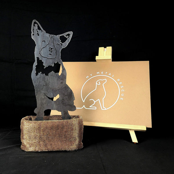 Blue Heeler Corten steel dog silhouette – My Metal Rescue