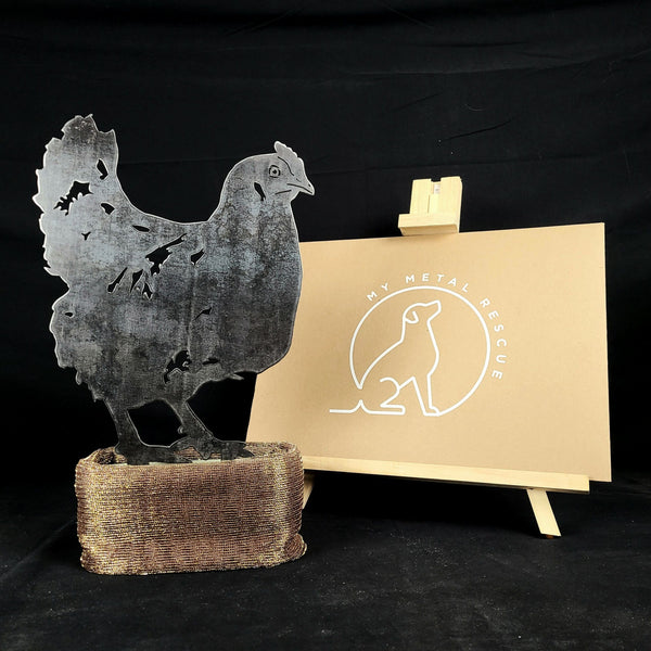 Chicken Corten steel dog silhouette – My Metal Rescue