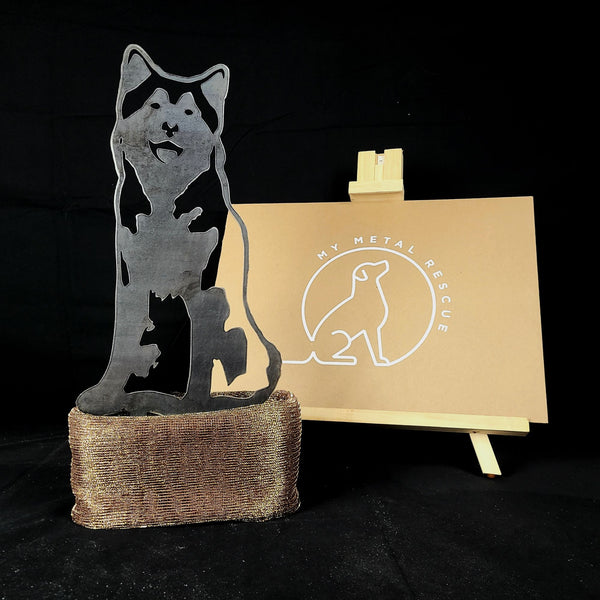 Siberian Husky Corten steel dog silhouette – My Metal Rescue