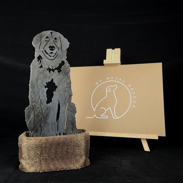Leonberger Corten steel dog silhouette – My Metal Rescue